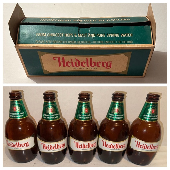 Other - Heidelberg Beer Bottles Set of 5 & Carton